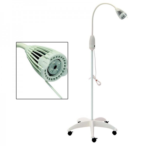 Lampe LED pour petite chirurgie : lampe multipositions, LED 10W et culot PVC blanc